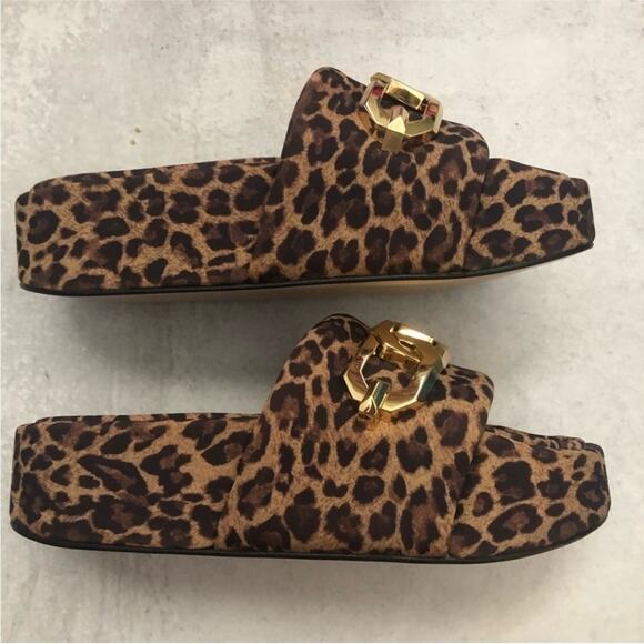 Good American Leopard Chain Platform Slide Sandal NEW - Picture 5 of 9